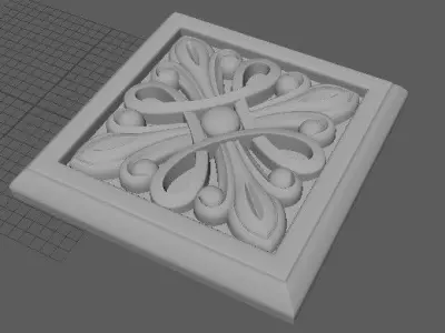 rosette decorative box with ornate design 3D model
