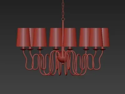 Briana chandelier with four lamps 3D model