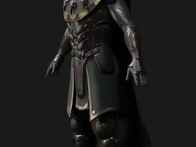 male scifi game ready warrior Low-poly 3D model