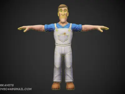 Man Builder Low-poly 3D model