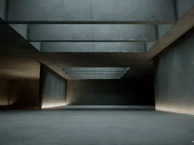 VR Art Gallery Low-poly 3D model