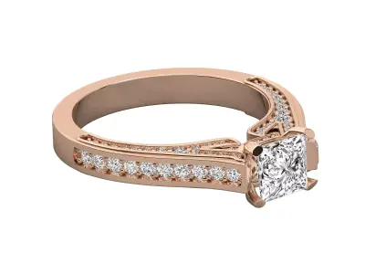 Women Light Weight Solitare Diamond Wedding Ring   5 3D print model
