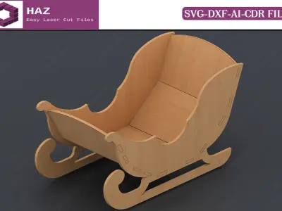 Laser Cut Santa Sleighs 126 3D print model