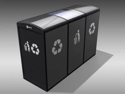 Bigbelly Triple Station Low-poly 3D model