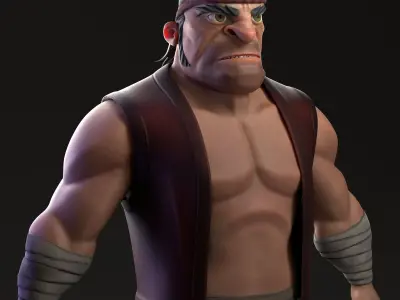 Street Fighter stylized Low-poly 3D model