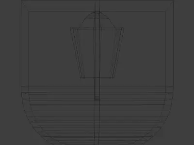 Simple Flag Pole and Wall Lamp Combo Pack Low-poly 3D model