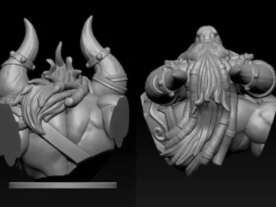 Minotaur demon holding sword 3D print model