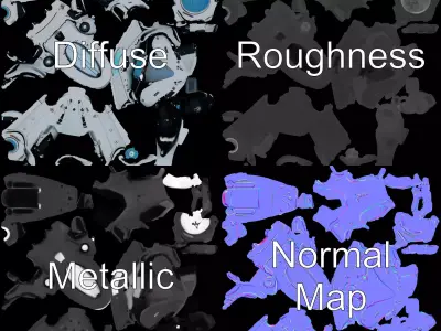 Futuristic Hovercraft model pack Low-poly 3D model