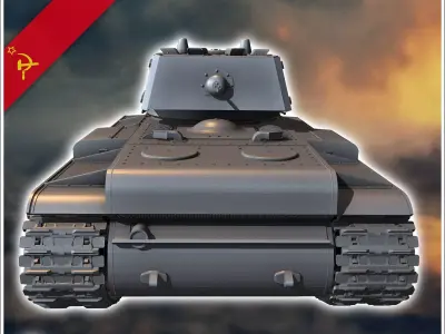 KV-1 M1940 E ekranami - Soviet army WW2 Second World East front  3D print model