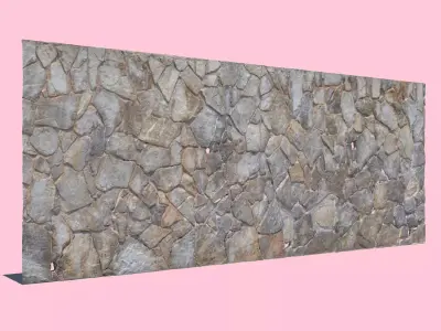 Colorful Stone Wall 3D model