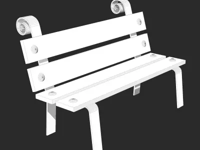 Blue Street Benches Low-poly 3D model