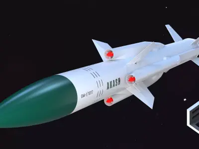 Akash-1S  AKASH SAM Low-poly 3D model