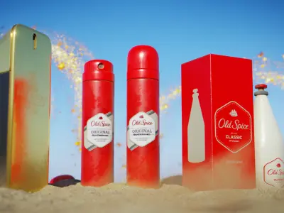 Perfume Pack and Beach Scene Low-poly 3D model