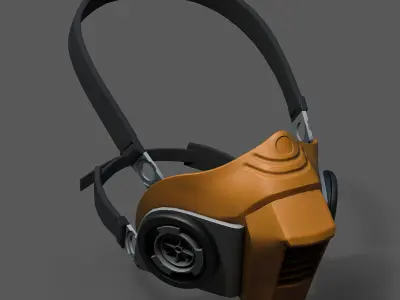 Gas mask helmet scifi fantasy space millitary protection  Low-poly 3D model