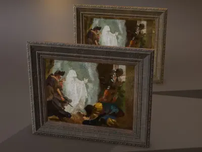 Paintings with frames Low-poly 3D model