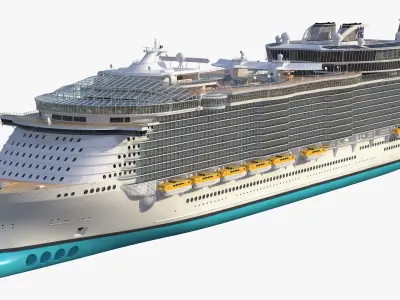  Luxury Cruise Ship Oasis of the Seas Rigged for Cinema 4D 