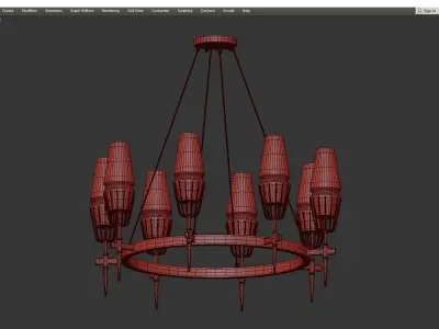 FASHION BRASS ROUND CHANDELIER Low-poly 3D model purchase
