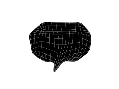 Speech Balloon v28 004 Low-poly 3D model