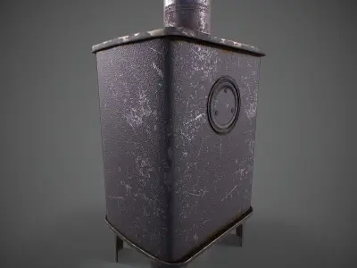 Log Burner Low-poly 3D model