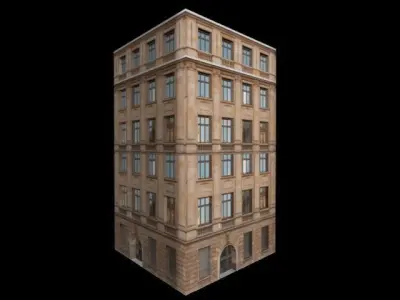 Building tall Low-poly 3D model order