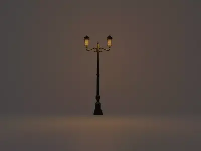 Lantern in the park with light PBR Game-ready Low-poly 3D model buy