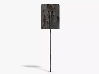 Damaged Police Info Sign Low-poly 3D model