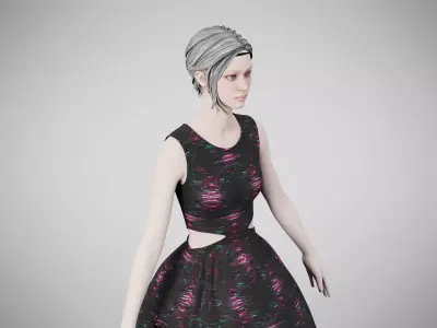 Dress 32 Light Burst Static Low-poly 3D model