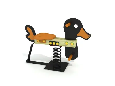 Kids Game Play Equipment 009 Wood Duck Rocker 3D model