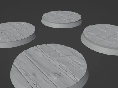 Warhammer bases high detail  3D print model