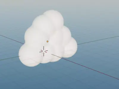 rigged cartoon clouds Low-poly 3D model