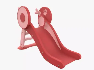 Kid Park Slide Park Equipment Interior Red 3D model