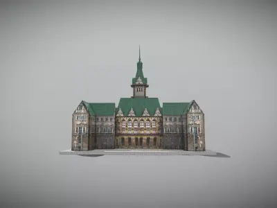 Hamburg Town Hall Low-poly 3D model