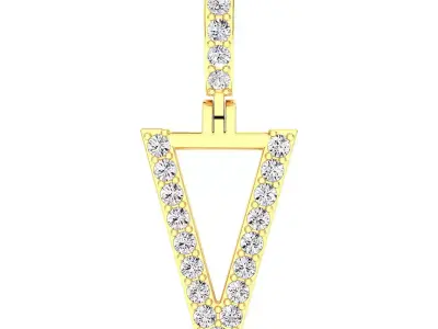 Alphabet V-letter single row pendant 3D print model