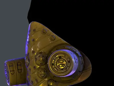 Gas mask helmet 3d model scifi Low-poly Low-poly  Low-poly 3D model get