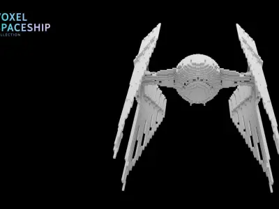 3D model VOXEL SPACESHIP Collection 6 3D model