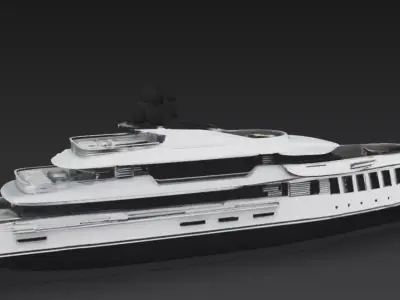 Ultra Luxury Mega Yacht Exterior - Modern Super Yacht 3D Model 3D print model
