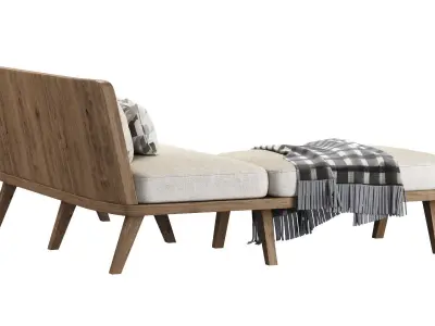 Alexa wooden corner loveseat  3D model