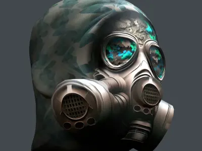 Gas mask helmet 3d model military combat Low-poly Low-poly 3D model