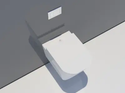 Ceramic wall mounted toilet 3D model