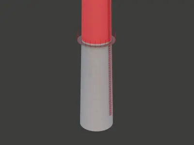 Industrial Chimney Low-poly 3D model