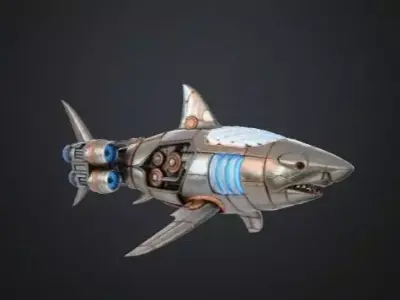 Cyber Shark - Futuristic Mecha Predator High-Detail 3D 3D print model