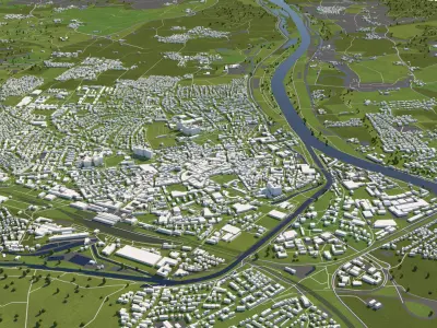 Rosenheim Germany 50x50km 3D model