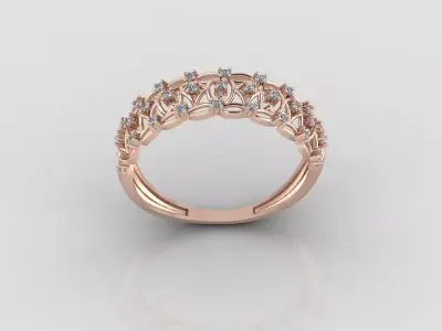 Women Ring Fancy Rings With Stone STL 3DM Render Printable 3D print model order