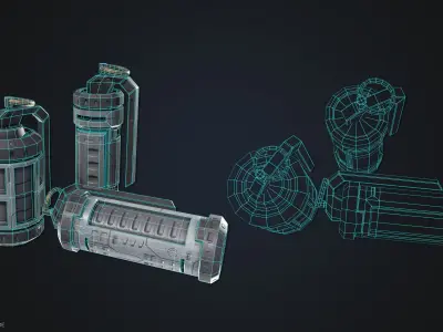 Sci fi grenade Low-poly 3D model