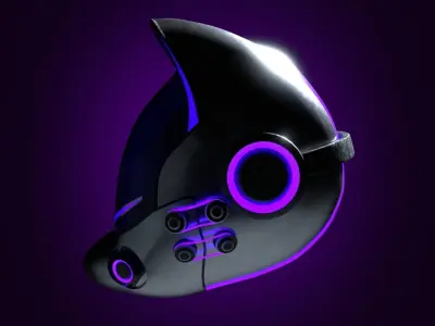 Sci-Fi Helmet Cyberpunk Dog 3D Model Low-poly 3D model