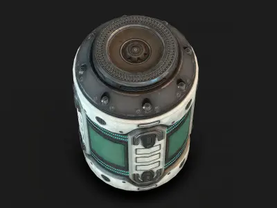Sci Fi Barrel Low Poly Low-poly 3D model