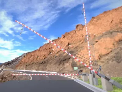 Railroad Barrier 9m High-Poly 3D model