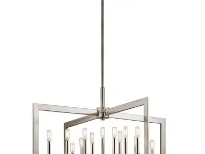 13 - Light Candle Style Geometric Chandelier 3D model