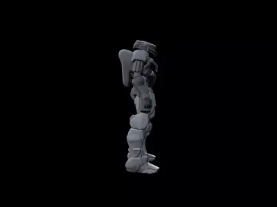Futuristic sci-fi concept exoskeleton robot 3D model