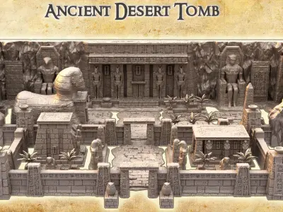 Ancient Desert Tomb Tabletop Terrain 28 MM 3D print model